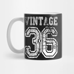 Vintage 36 2036 1936 T-shirt Birthday Gift Age Year Old Boy Girl Cute Funny Man Woman Jersey Style Mug